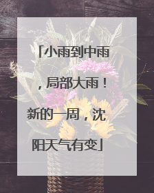 小雨到中雨，局部大雨！新的一周，沈阳天气有变